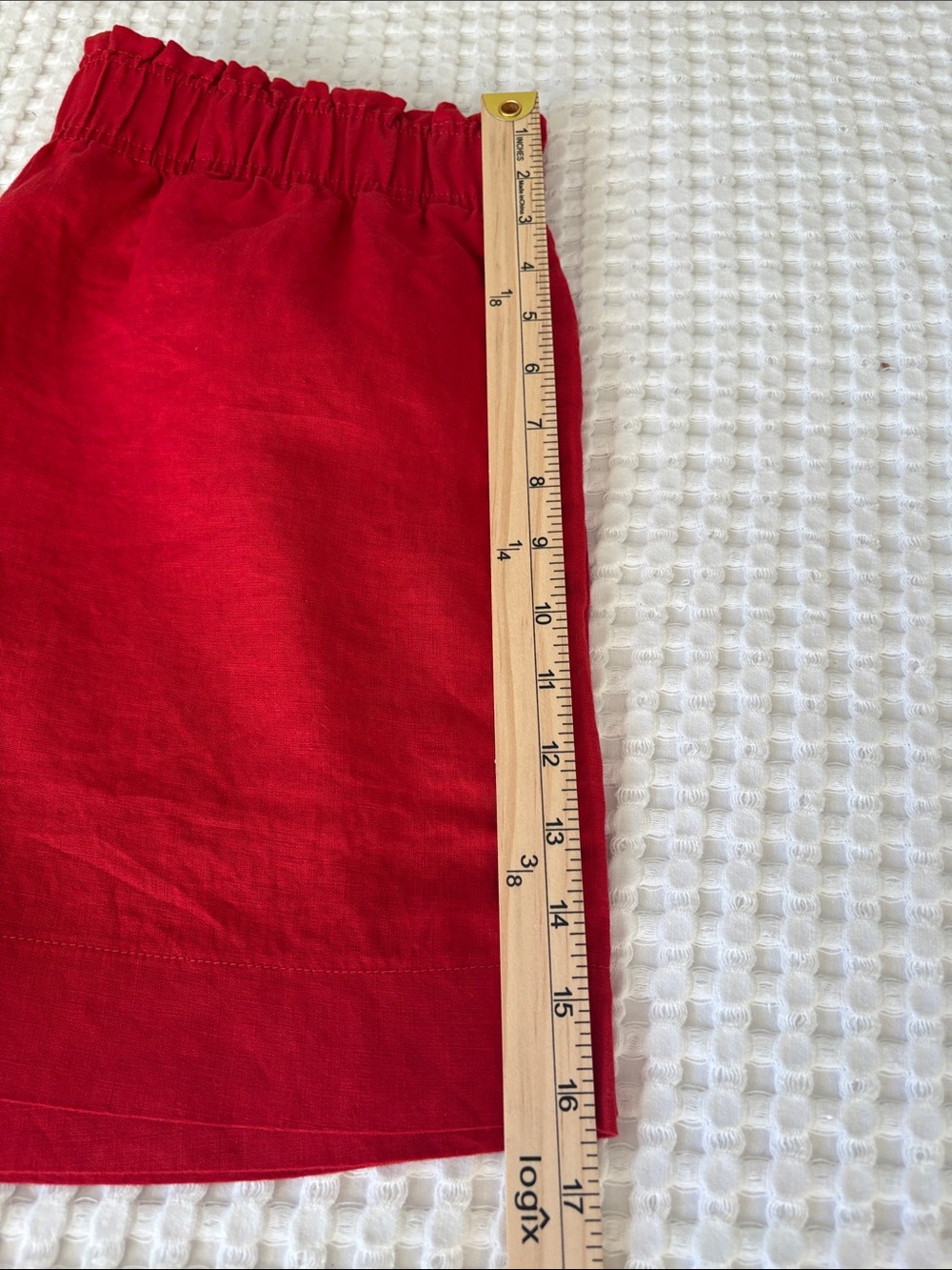 NWT Quince 100% European Linen Red High-Waist Preppy Shorts SZ L - Picture 8 of 8